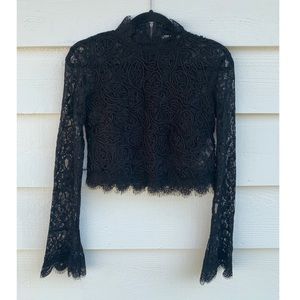 Black Lace Zara Crop Top